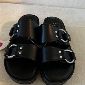 a new day Black Sandals